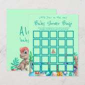 Little Dino on the Way Greenery Baby Shower Bingo (正面/裏面)