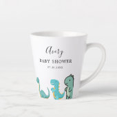 Little Dinosaur Cute Baby Shower カフェラテマグ (右)