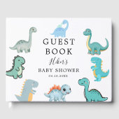 Little Dinosaur Cute Baby Shower ゲストブック (正面)