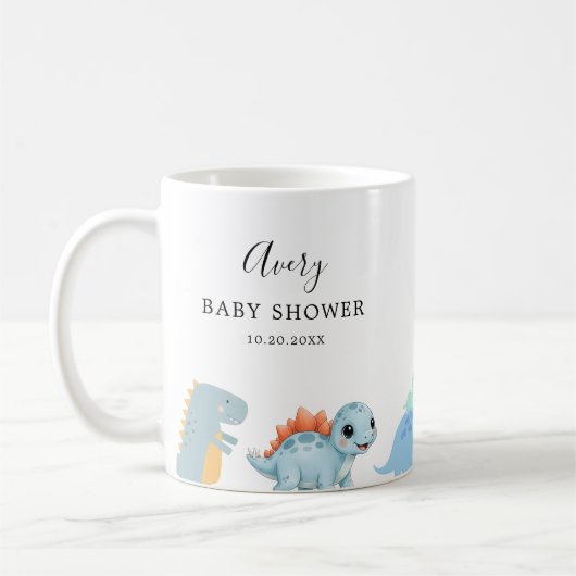 Little Dinosaur Cute Baby Shower コーヒーマグカップ (左)