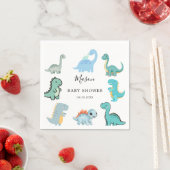 Little Dinosaur Cute Baby Shower スタンダードカクテルナプキン (インサイチュ)
