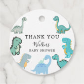 Little Dinosaur Cute Baby Shower フェイバータグ (裏面)