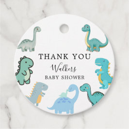 Little Dinosaur Cute Baby Shower フェイバータグ