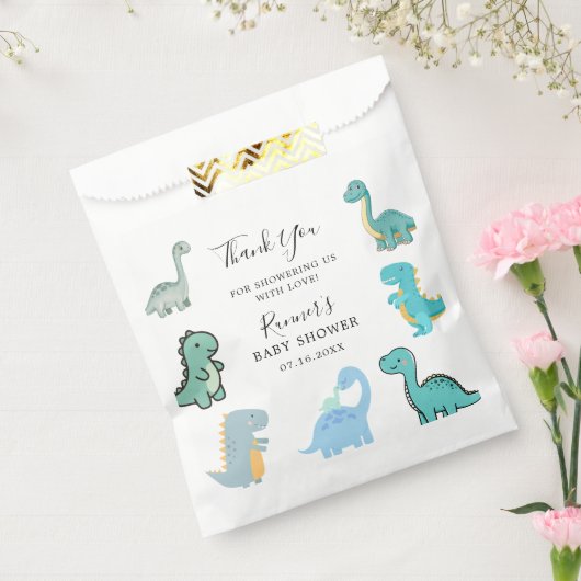 Little Dinosaur Cute Baby Shower フェイバーバッグ (封をした状態)