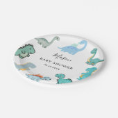 Little Dinosaur Cute Baby Shower ペーパープレート (アングル)