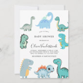 Little Dinosaur Cute Baby Shower 招待状 (正面)