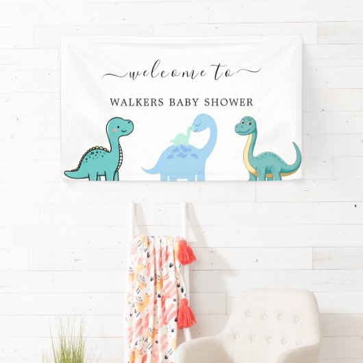 Little Dinosaur Cute Baby Shower 横断幕 (インサイチュ)