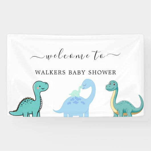 Little Dinosaur Cute Baby Shower 横断幕 (横)