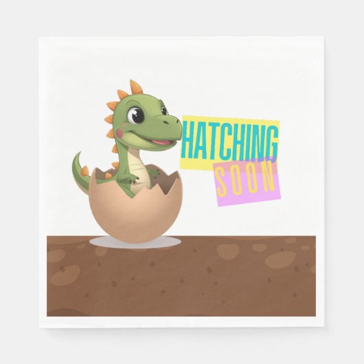 Little Dinosaur Hatching Soon スタンダードランチョンナプキン (正面)