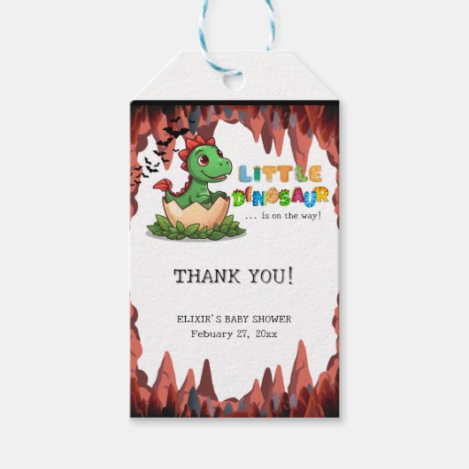 Little Dinosaur Is on the Way ギフトタグ (正面)