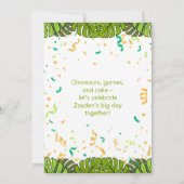 Little Dinosaur Roar First Party Invitation 招待状 (裏面)