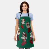 Little Dog Christmas Apron エプロン (着用した状態)