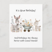 Little Donkeys Happy Birthday Business | ポストカード (正面)
