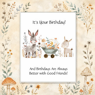 Little Donkeys Happy Birthday Business | ポストカード
