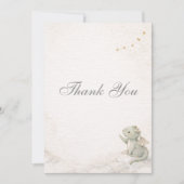 Little Dragon Almost Here Baby Shower サンキューカード (正面)