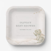 Little Dragon Almost Here Baby Shower Party ペーパープレート (正面)