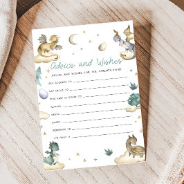 Little Dragon Baby Shower Advice and Wishes Game