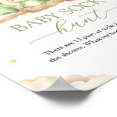 Little Dragon Baby Shower Baby Sock Hunt Sign ポスター (角)