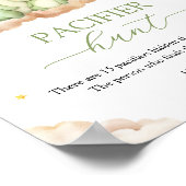 Little Dragon Baby Shower Pacifier Hunt Game Sign ポスター (角)