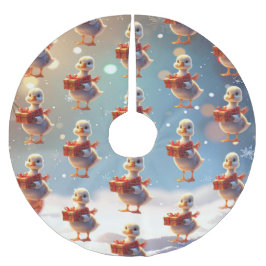 Little Duck Christmas Tree Skirt ブラッシュドポリエステルツリースカート