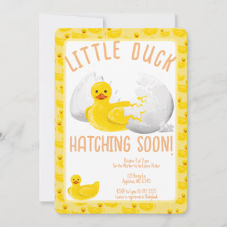Little Duck Hatching Soon Baby Shower Invitation 招待状