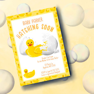 Little Duck Hatching Soon Baby Shower Invitation 招待状