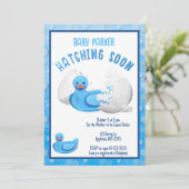 Little Duck Hatching Soon Baby Shower Invitation 招待状 (スタンド正面)