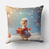 Little Duck Holiday Throw Pillow クッション (裏面)