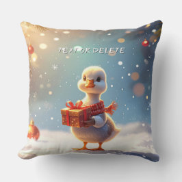 Little Duck Holiday Throw Pillow クッション