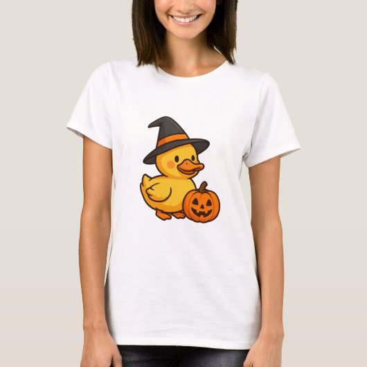 Little Duck in Halloween World Women’s T-shirts Tシャツ (正面)