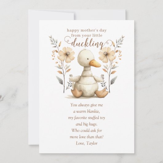 Little Ducking First Mother's Day Greeting Card 招待状 (正面)