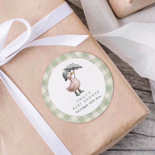 Little Duckling Gender Neutral Baby Shower ラウンドシール