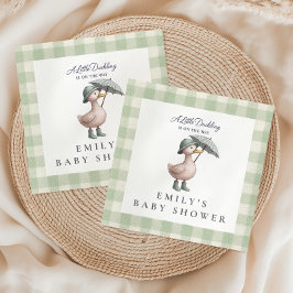 Little Duckling Green Gender Neutral Baby Shower スタンダードカクテルナプキン