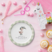 Little Duckling Green Gender Neutral Baby Shower ペーパープレート (パーティー)