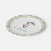 Little Duckling Green Gender Neutral Baby Shower ペーパープレート (アングル)