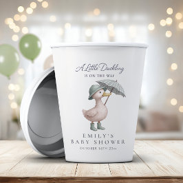 Little Duckling Green Gender Neutral Baby Shower 紙コップ