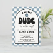 Little Dude Baby Shower Invitation, Rad Little Dud 招待状 (スタンド正面)