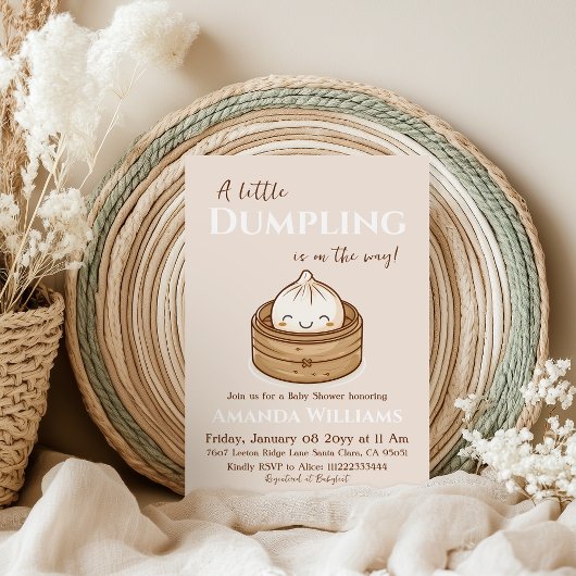 Little Dumpling Asian Gender Neutral Baby Shower 招待状