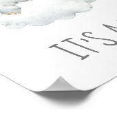 Little Elephant Baby Shower It's a Boy Sign ポスター (角)