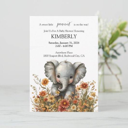 Little Elephant in a Blooming Garden 招待状 (スタンド正面)