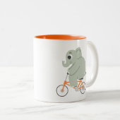 Little Elephant On A Bike ツートーンマグカップ (正面右)
