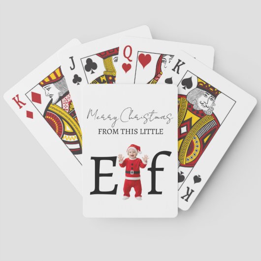 Little Elf Merry Christmas Gift Playing Cards トランプ (裏面)