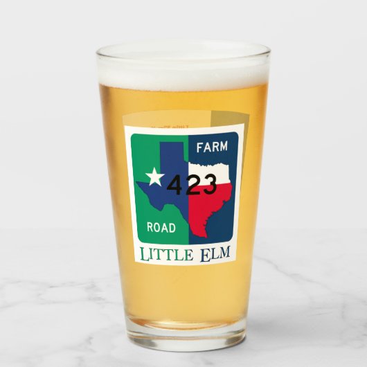 Little Elm、テキサス州、FM 423 Rd、Pint Glass タンブラーグラス (ドリンク正面)