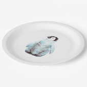 Little Emperor Penguin Watercolor ペーパープレート (アングル)