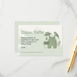 Little Explorer Baby Shower Diaper Raffle エンクロージャーカード
