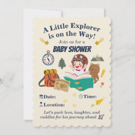 Little Explorer Baby Shower Invitation – Adventure 招待状