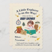 Little Explorer Baby Shower Invitation – Adventure 招待状 (正面/裏面)