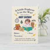 Little Explorer Baby Shower Invitation – Adventure 招待状 (スタンド正面)