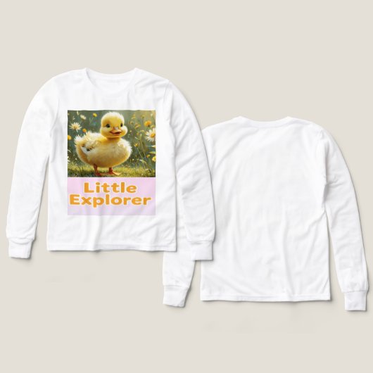 Little Explorer – Cute Duckling Kids T-Shirt (デザイン 正面＆背面)