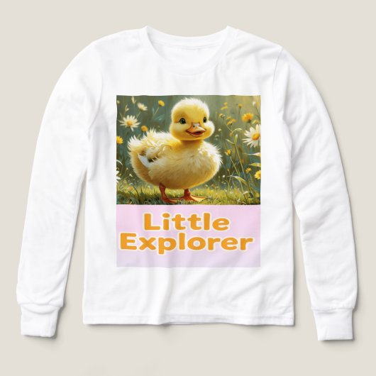 Little Explorer – Cute Duckling Kids T-Shirt (デザイン正面)
